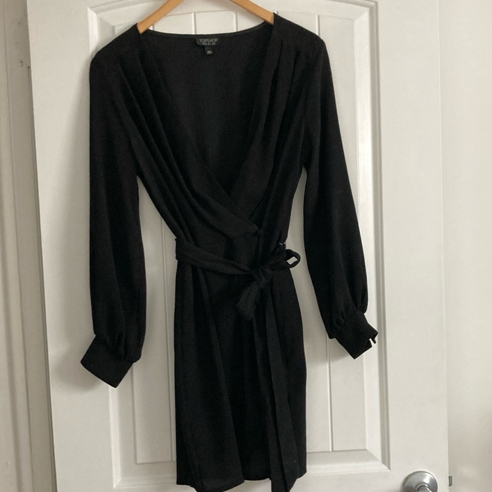 Top shop classic wrap black dress